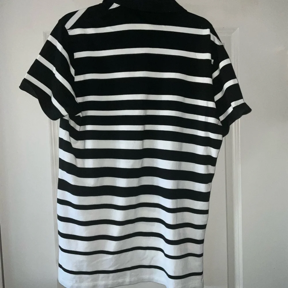 Ralph Lauren Black and White Striped Polo Shirt